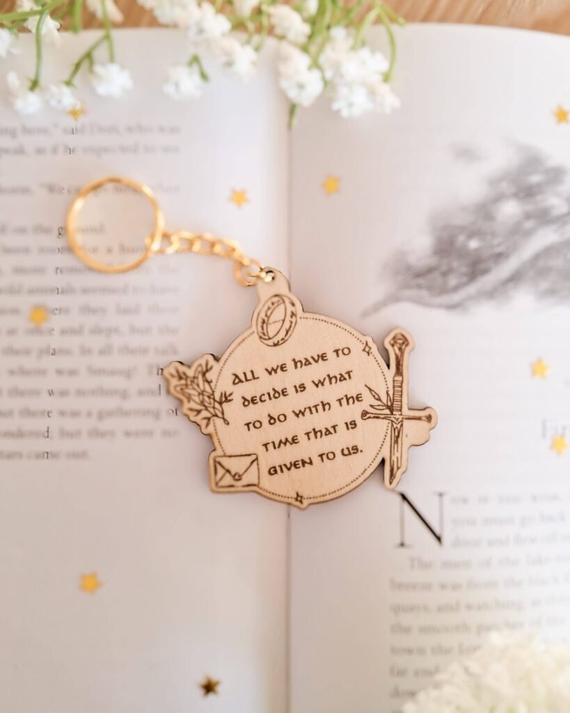 Lord of the Rings Inspired Wooden Keyring
