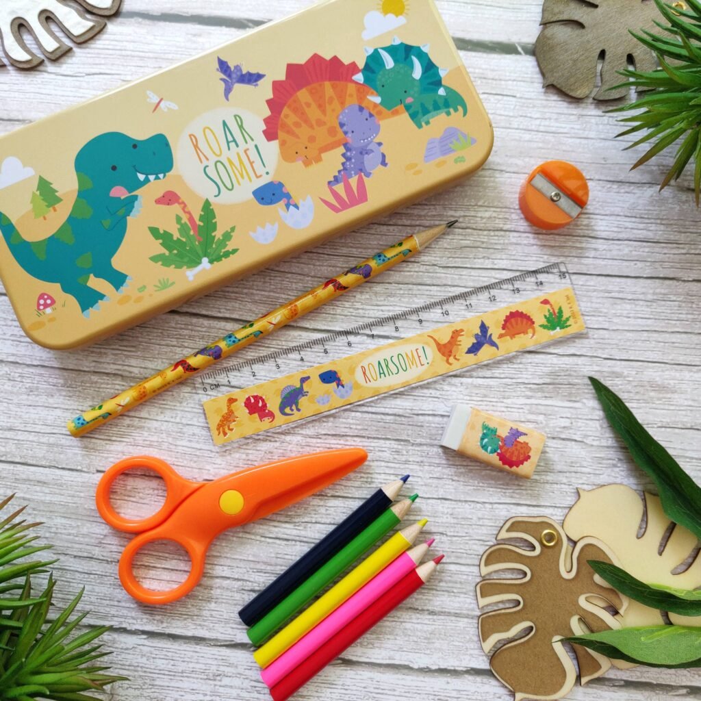 Dinosaur Stationery Tin Set
