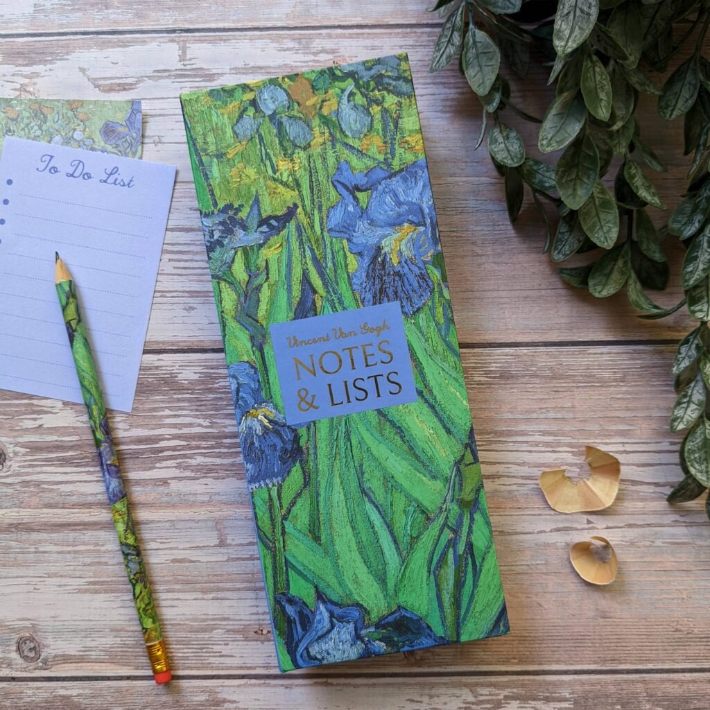 Tall Notepad & Pencil Set - Van Gogh Irises