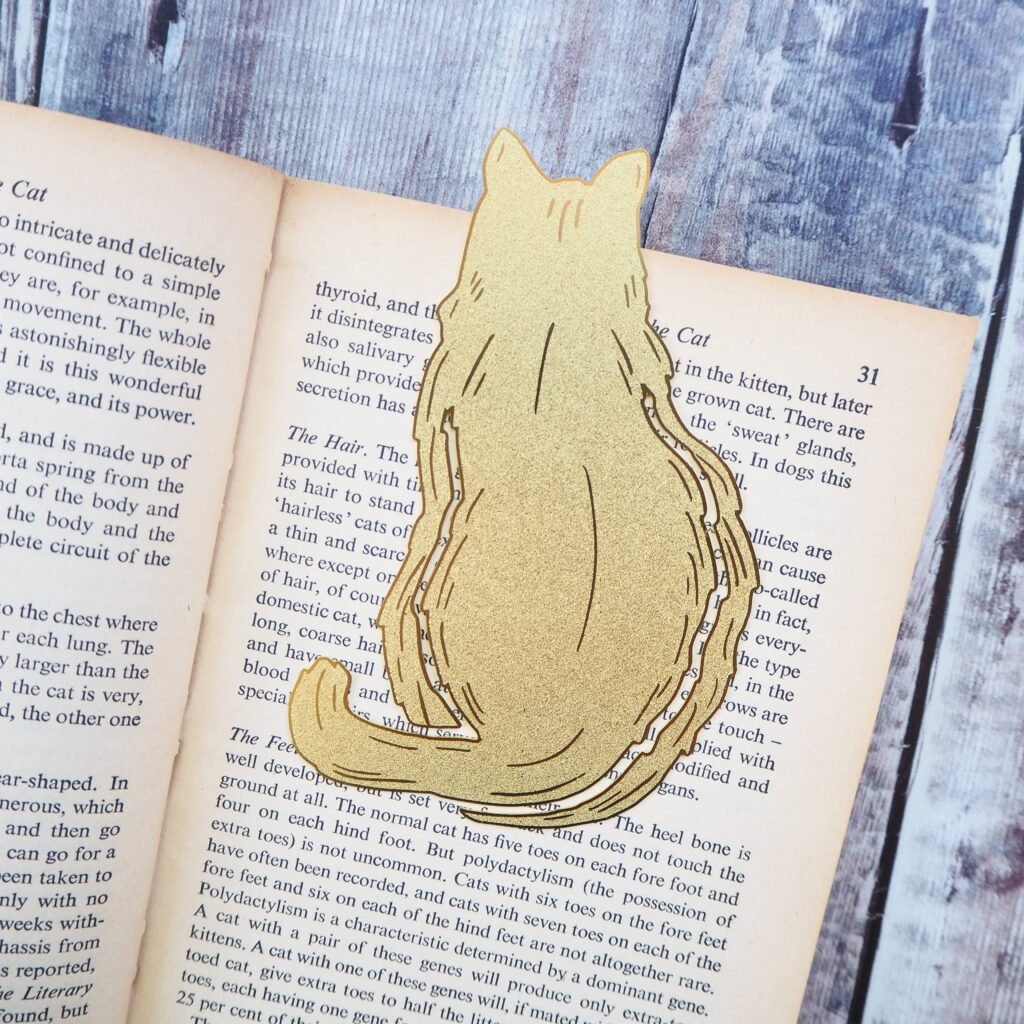 Cat Lover Brass Bookmark
