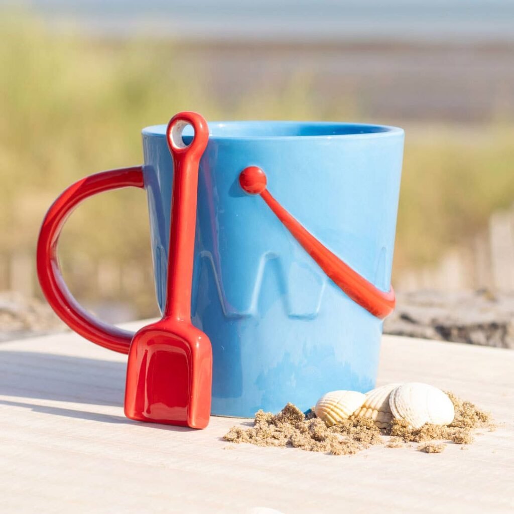 ONLINE ONLY - Bucket Shaped Ceramic Mug with Spade Spoon