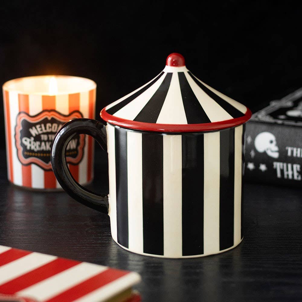 ONLINE ONLY - Black Striped Circus Tent Mug