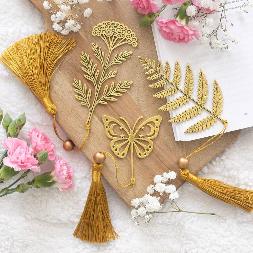 Luna Bloom Metal Leaf Bookmark