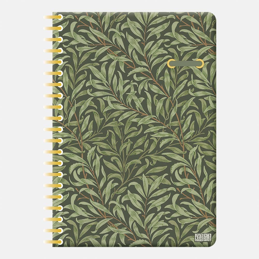 B5 Wiro Notebook - William Morris - Willow & Rose Green